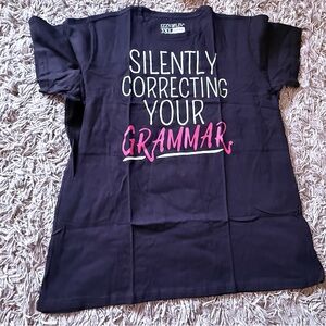 Izzy & Liv plus size ladies silently correct your grammar T-shirt Brand new